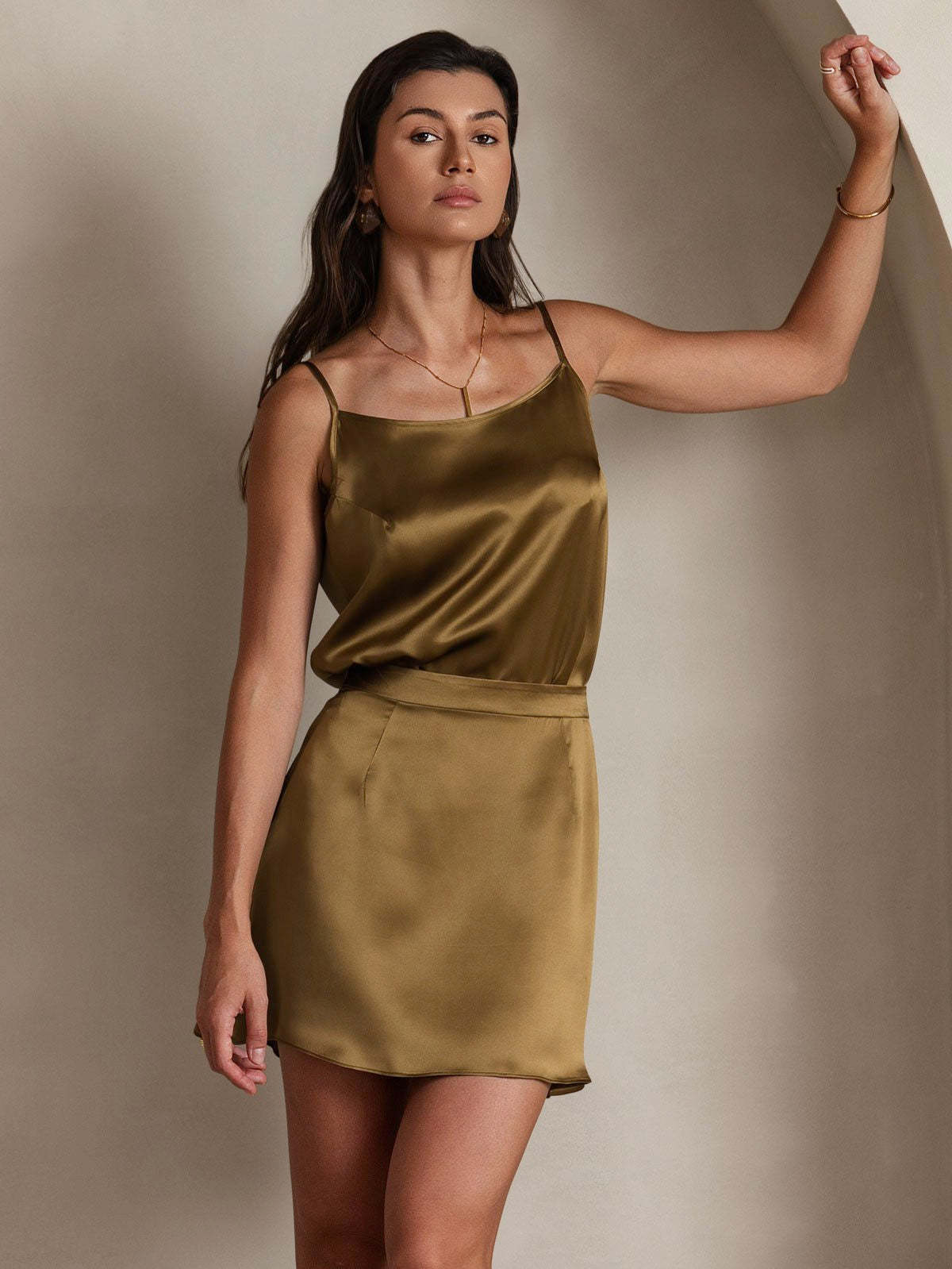 Silk Spaghetti Strap Camisole Top