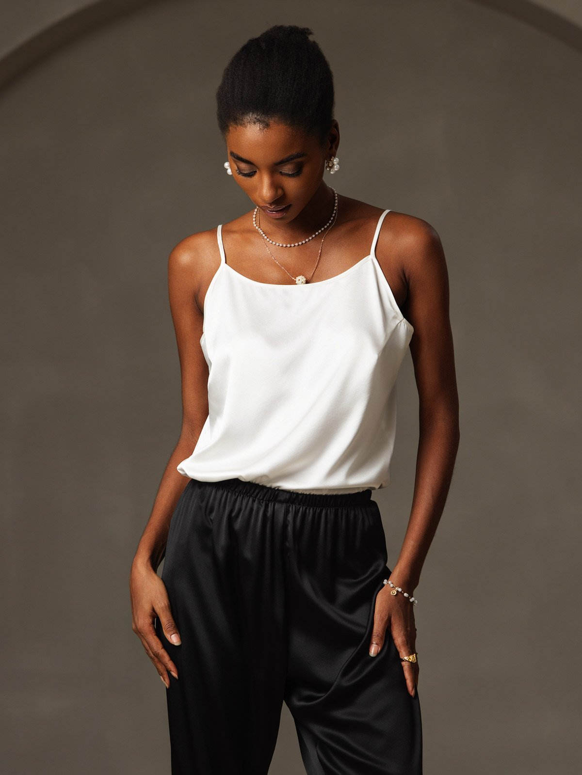Silk Spaghetti Strap Camisole Top