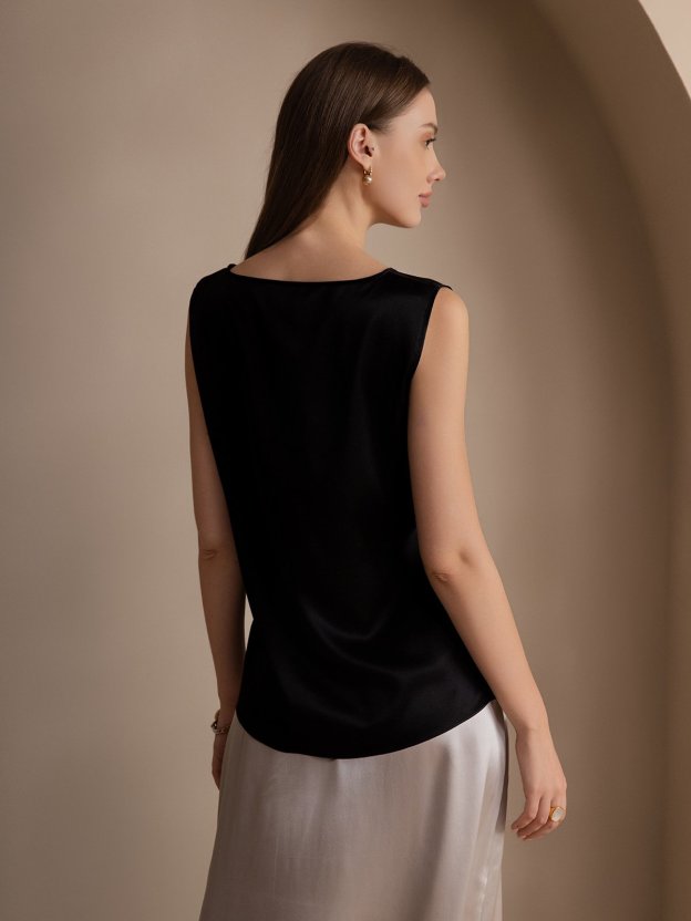 Silk Round Neck Tank Top