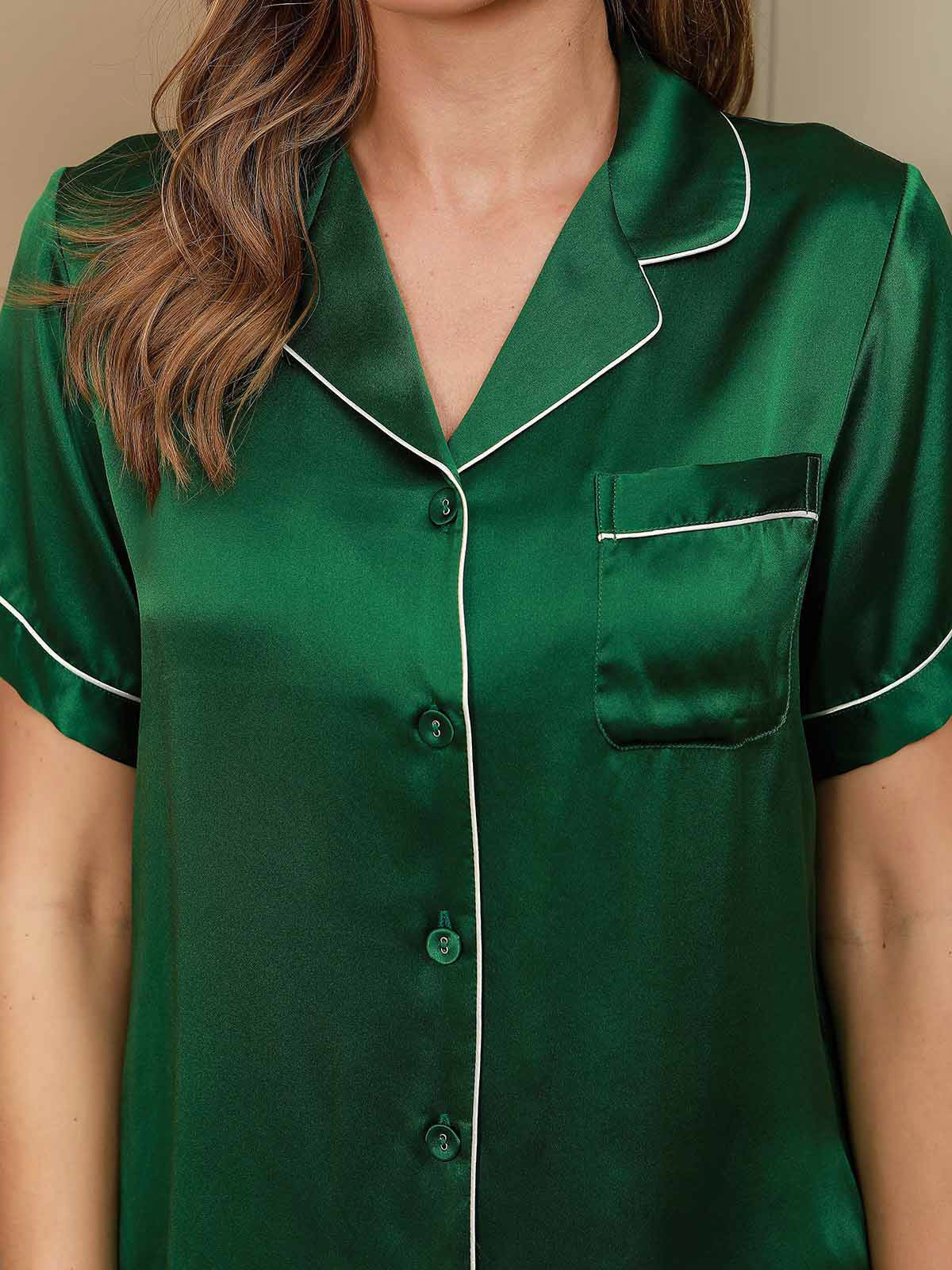 Women's 100% Mulberry Silk Short Sleeve Pajama Set