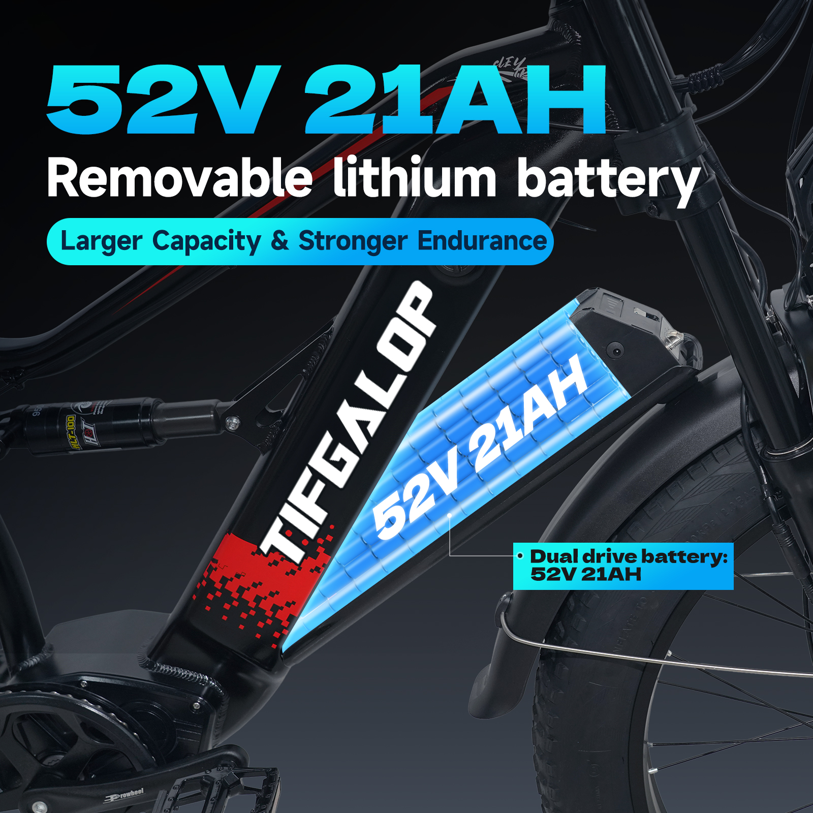 [Dual Motor E-bike] Tifgalop® ES7 Pro Dual-Drive/ Dual-Suspension Performance.