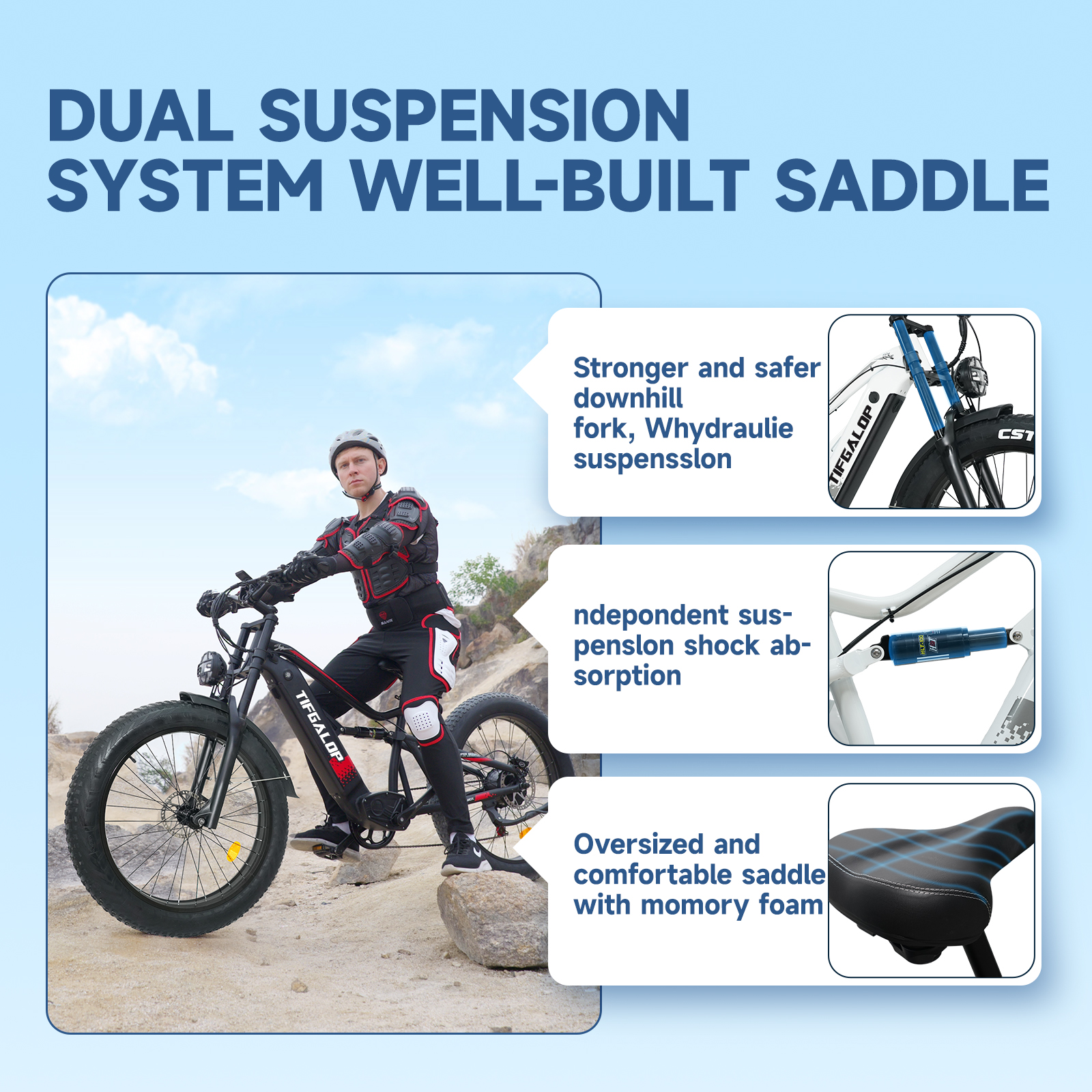 [Classic Model] Tifgalop®  ES7 Signle Motor Ebike,Commuting and off-road