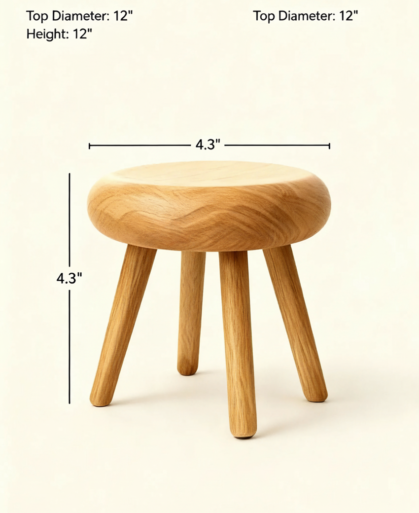 Nest Wood Round Stool
