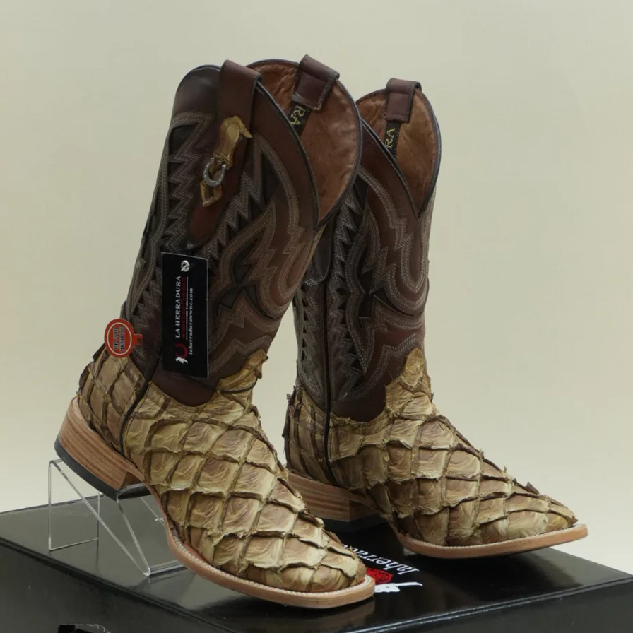Exotic Fish Boots - Saddle - Square Toe