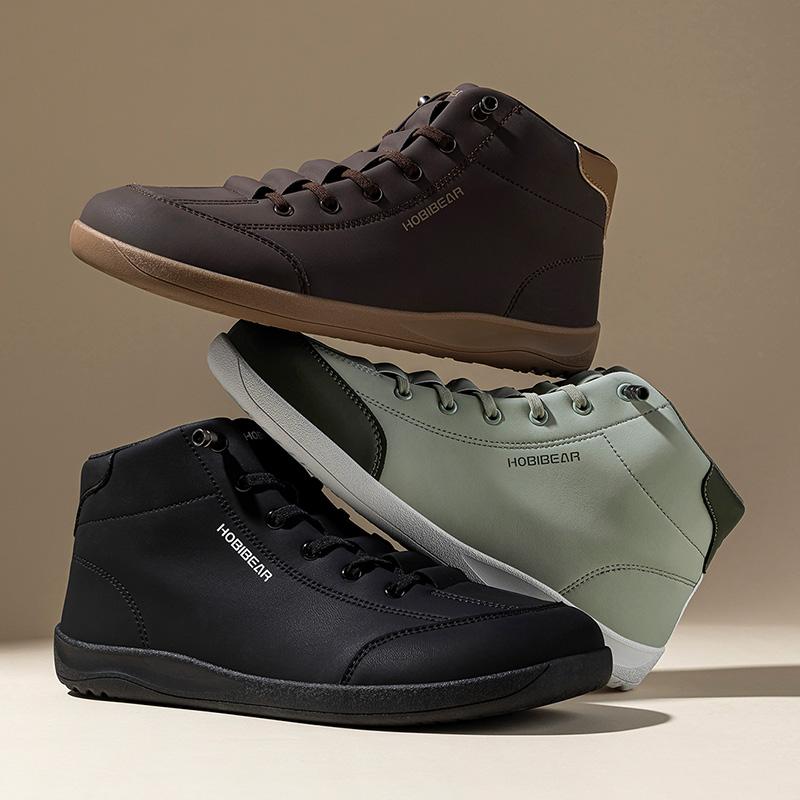 High-Top Leather Wide-toe Shoes
