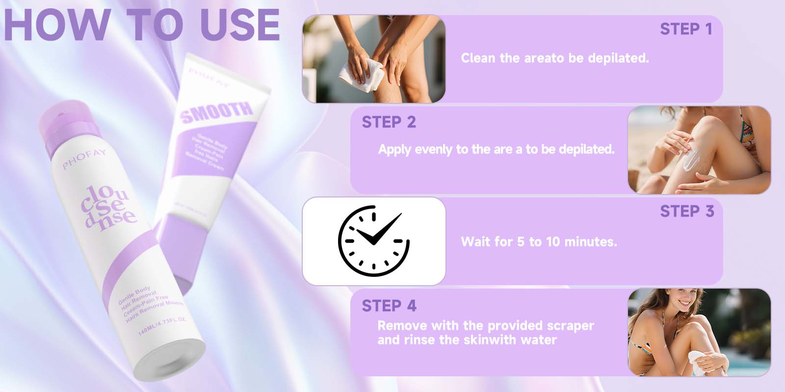 Bikini Pain-Free Hair Removal Cream for Sensitive Skin, Hypoallergenic Formula-Gentle & Fast-Acting Depilatory with Citrus Scent, Aloe & Hyaluronic Acid for Soothing Care, Suitable for Men & Women