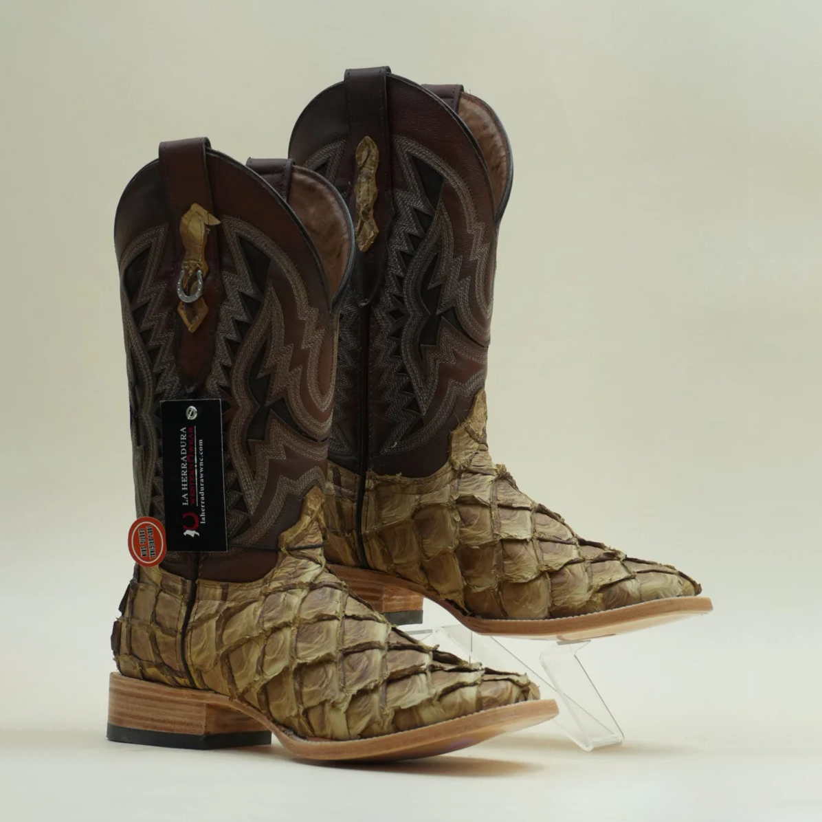 Exotic Fish Boots - Saddle - Square Toe