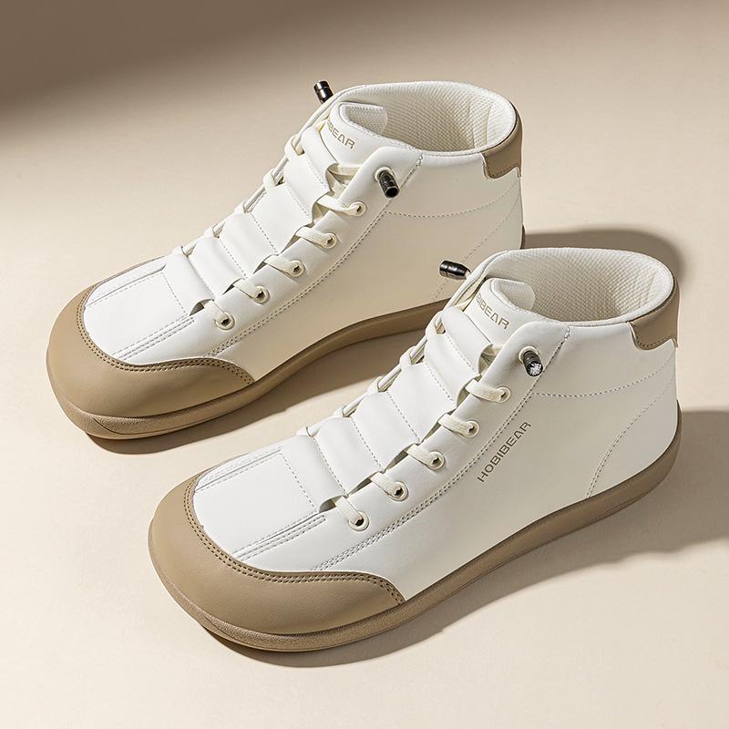 High-Top Leather Wide-toe Shoes