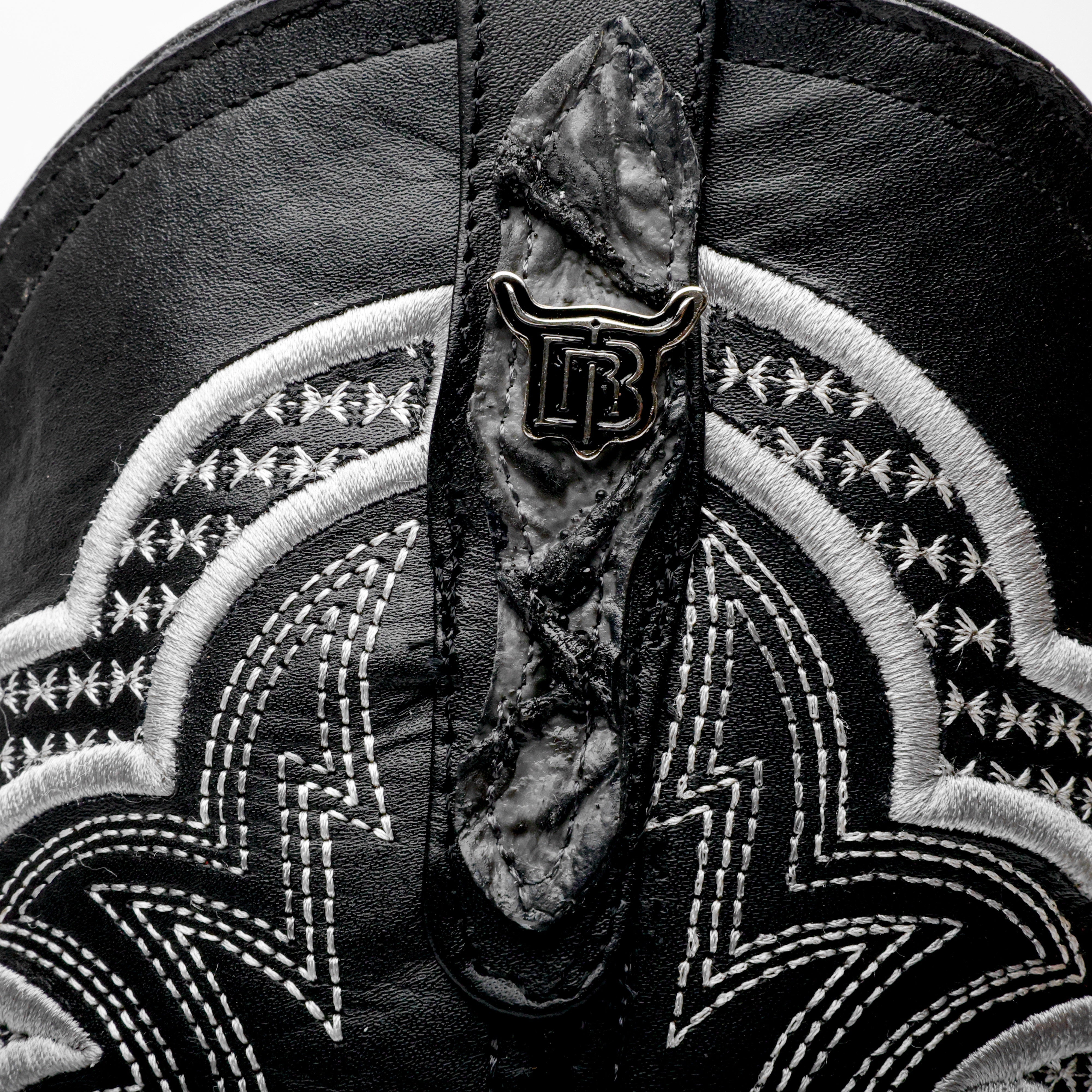 Grey Jumbo Pirarucu Leather Boots - Square Toe