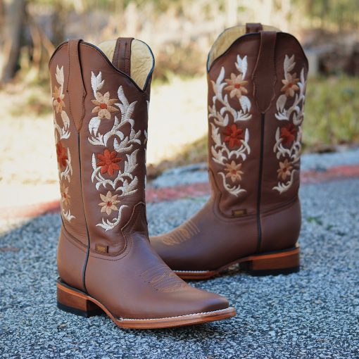 Women Melissa Vintage Tan Square Toe Boots