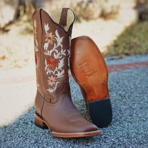 Women Melissa Vintage Tan Square Toe Boots