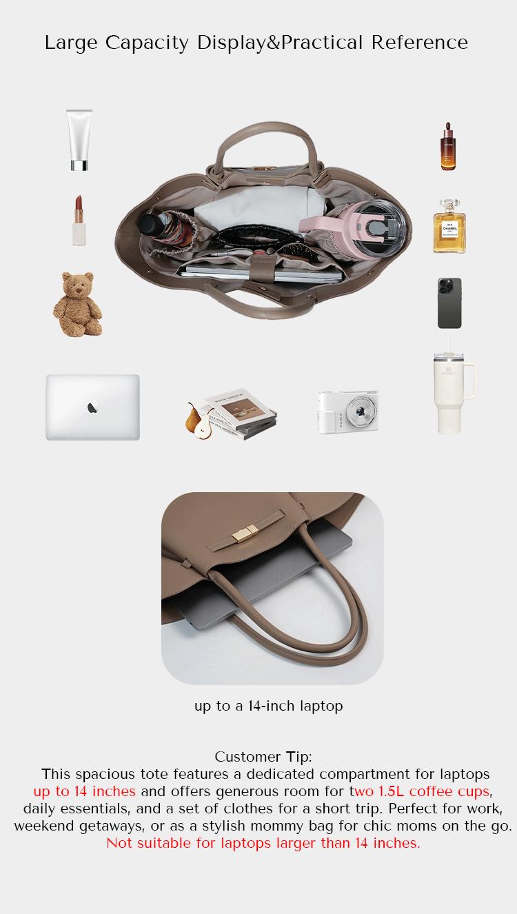 NEWBELLA Marella Top Handle Tote Bags - Elegant PU Leather Tote with Detachable Charm & Magnetic Closure System for Everyday Use 23.6" x 12.6" x 5.5" x 11" SpringStatements