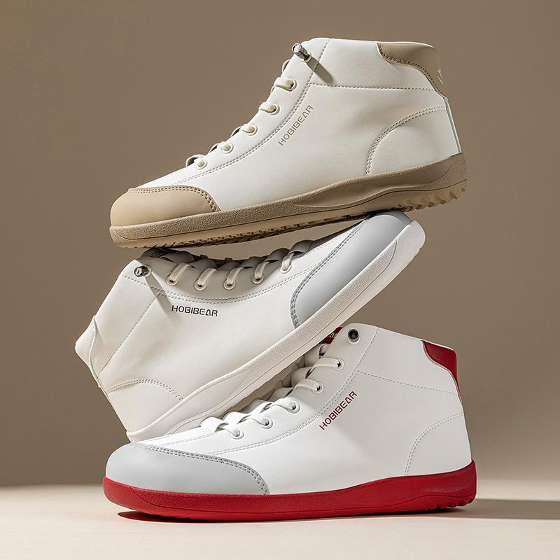 High-Top Leather Wide-toe Shoes