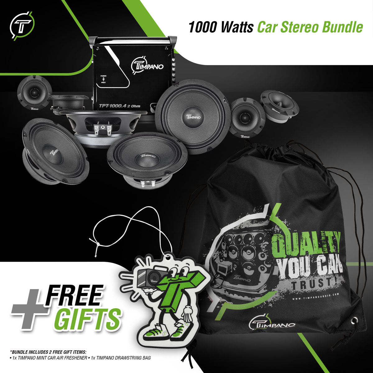 1000 Watts Car Stereo Bundle