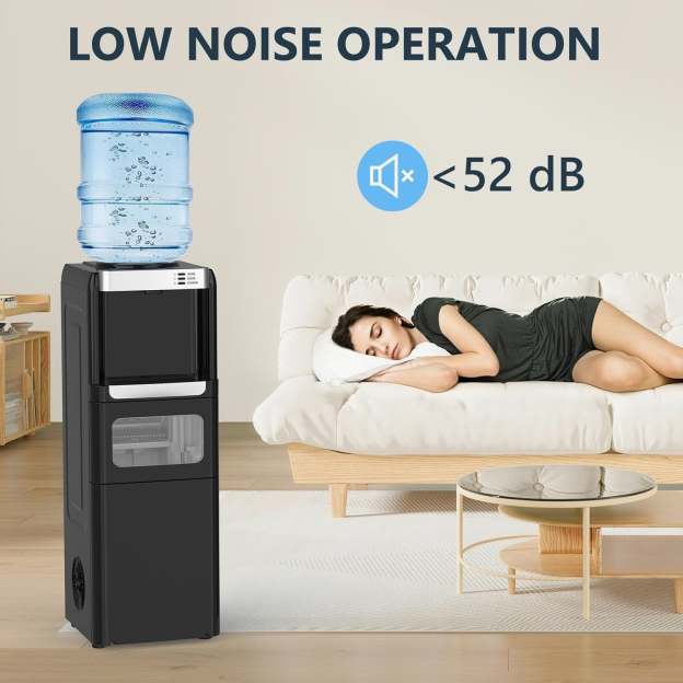 Top Loading 3-in-1 Water Dispenser & Ice Maker, Hot/Cold Water for 5 Gallon Bottle, 33LBS Daily Ice, Child Lock