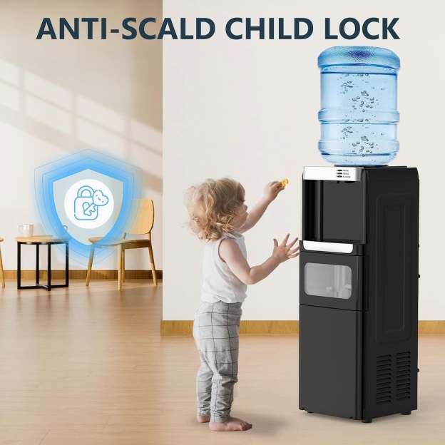 Top Loading 3-in-1 Water Dispenser & Ice Maker, Hot/Cold Water for 5 Gallon Bottle, 33LBS Daily Ice, Child Lock
