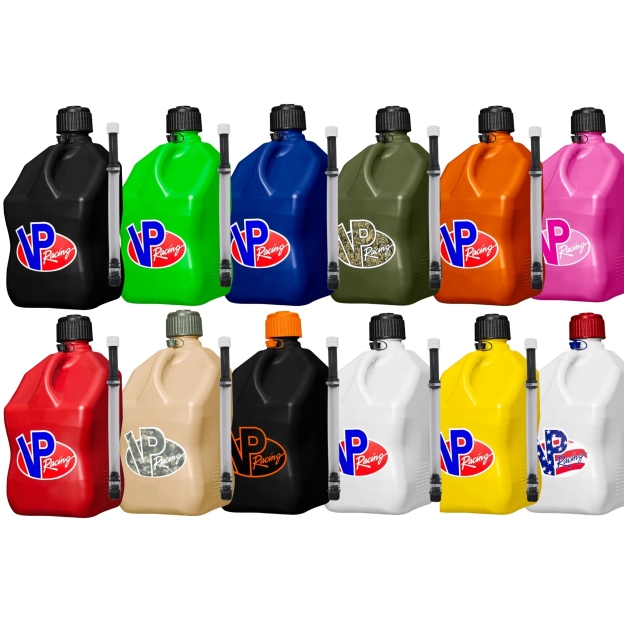 VP Racing 3582-CA, 5.5-Gallon Square Motorsport Jug (3 Pack), w/Utility Jug Battery Powered Fuel Transfer Pump (1 Pack)