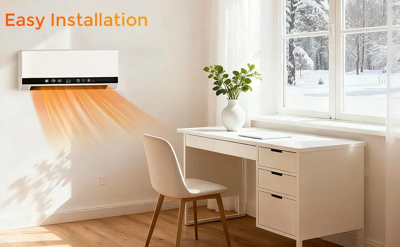 Product Introduction of R.W.FLAME Wall Heater for Bathroom, 1500W Wall Mount Electric Heater with Remote Control, 24-Hour Timer, Weekly Timers, Easy to Mount for Bedroom, Office, And Home 6