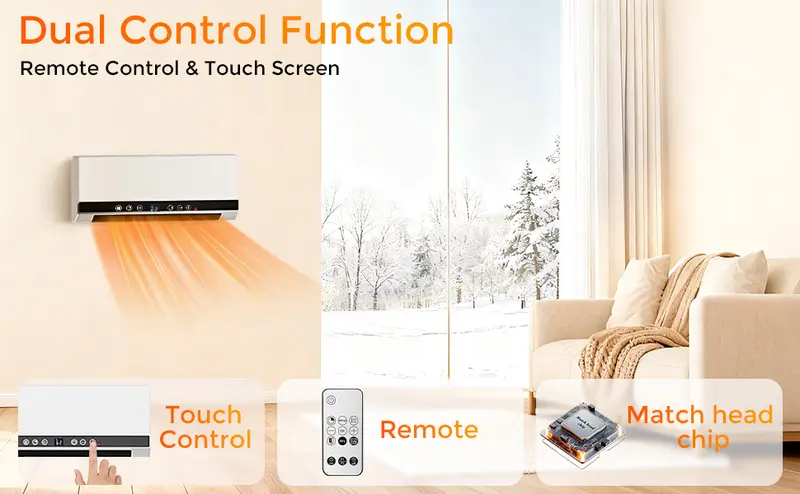 Product Introduction of R.W.FLAME Wall Heater for Bathroom, 1500W Wall Mount Electric Heater with Remote Control, 24-Hour Timer, Weekly Timers, Easy to Mount for Bedroom, Office, And Home 3