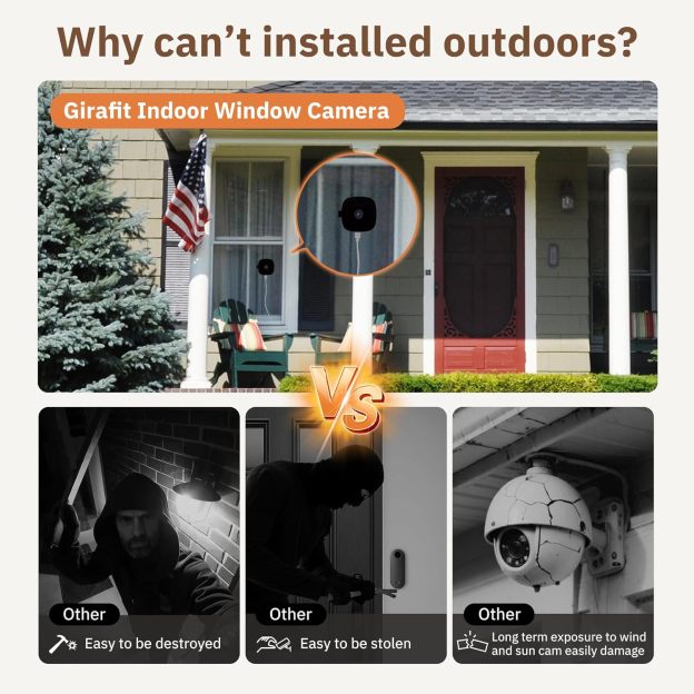 3MP 2K Window Camera,2.4GHz & 5GHz WiFi Indoor Cameras