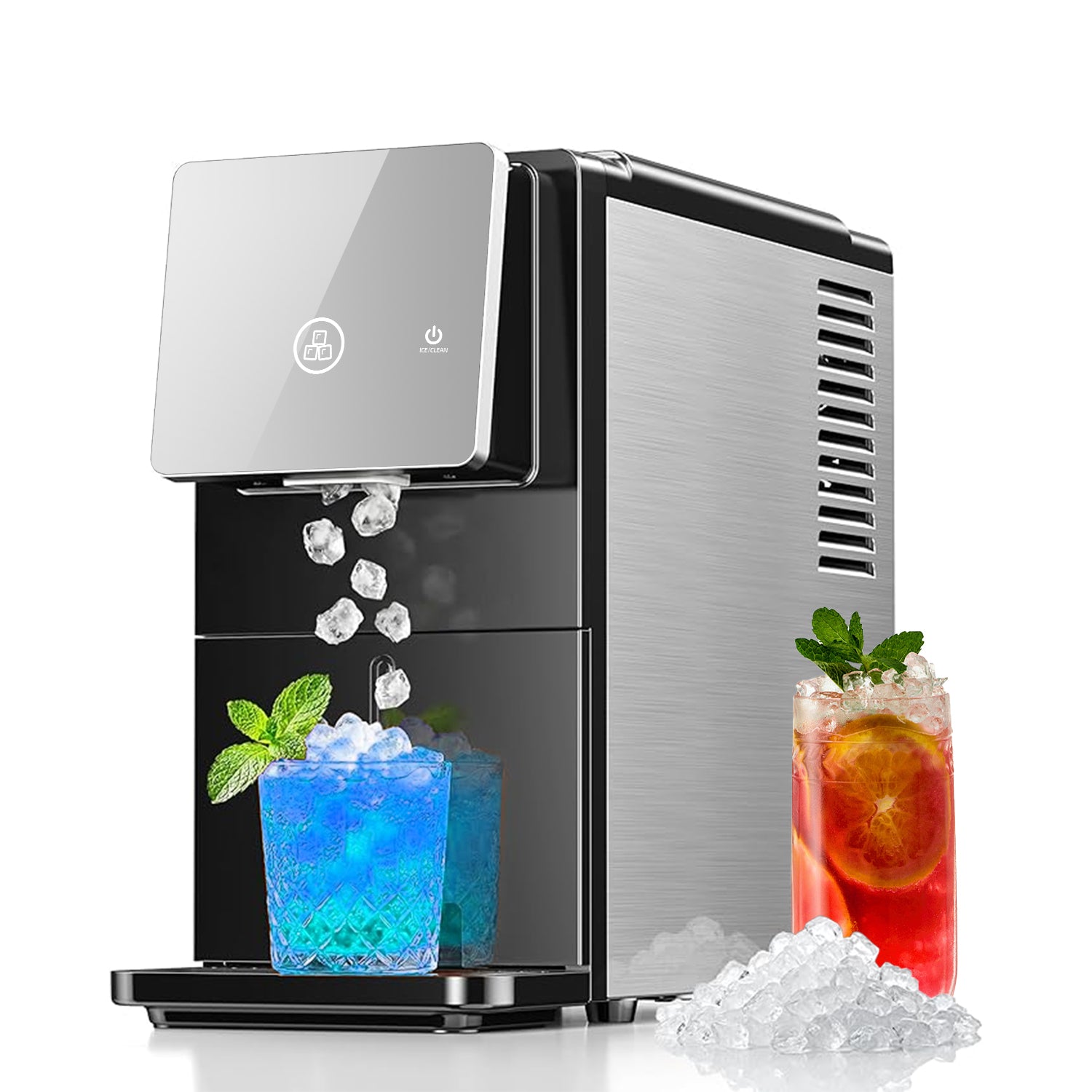 Electactic Pellets Ice Maker – 33 lbs ice capacity in 24 hours, self-cleaning, 1.8L water tank
