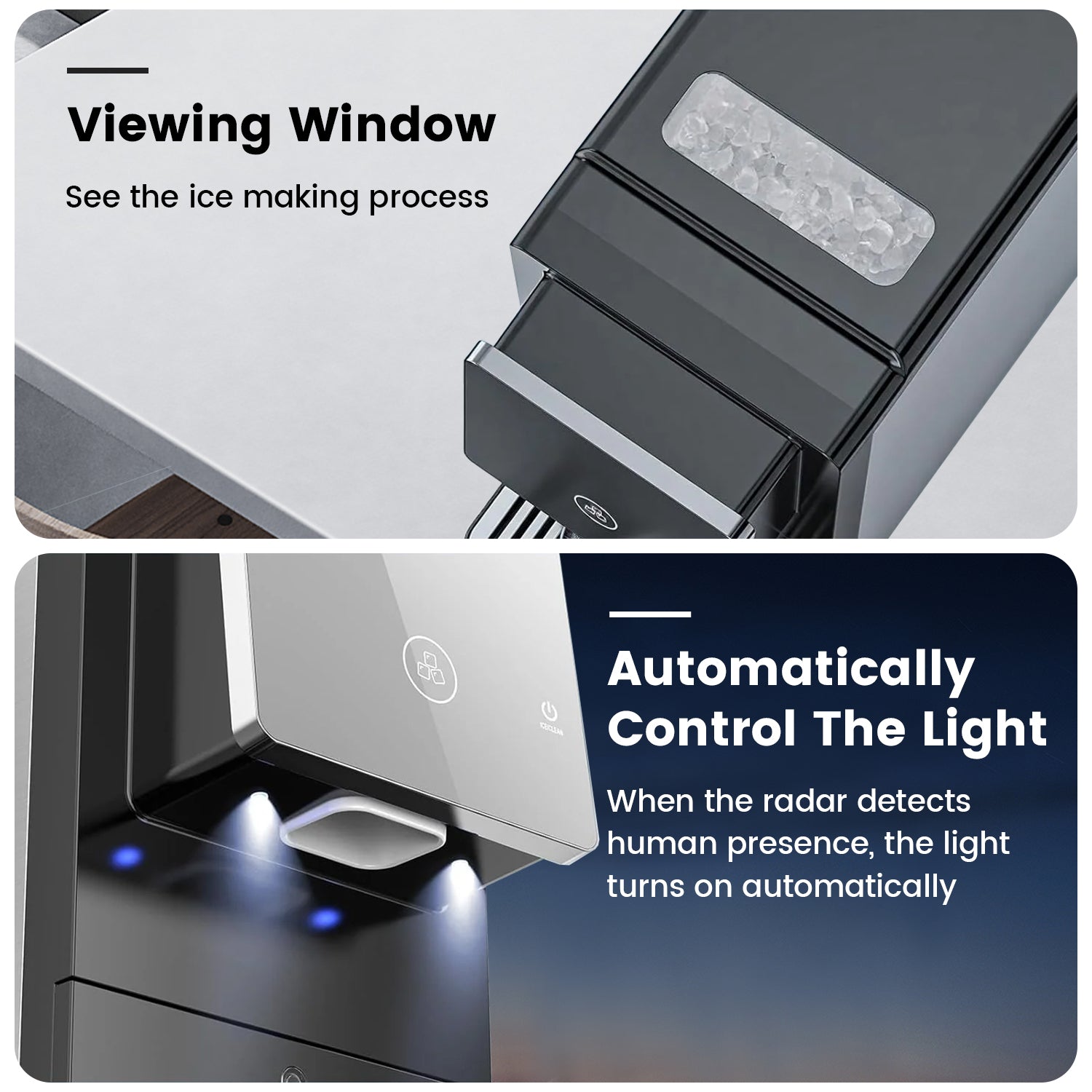 Electactic Pellets Ice Maker – 33 lbs ice capacity in 24 hours, self-cleaning, 1.8L water tank