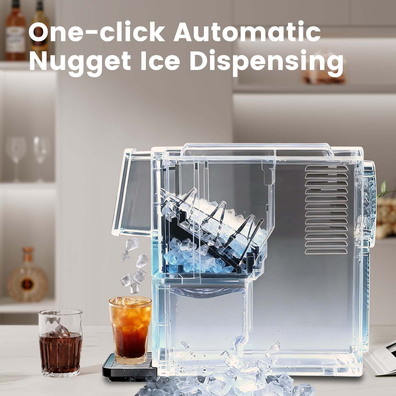 Electactic Pellets Ice Maker – 33 lbs ice capacity in 24 hours, self-cleaning, 1.8L water tank