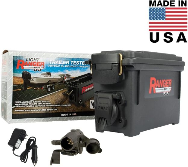 Innovative Products of America Light Ranger MUTT: USA Made Universal Portable and Water-Resistant Trailer Light Tester with 7-Way Spade Pin Style with Adapter