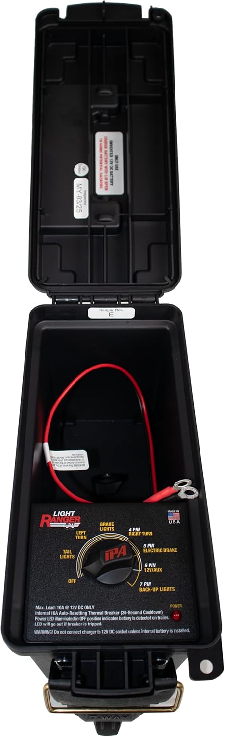 Innovative Products of America Light Ranger MUTT: USA Made Universal Portable and Water-Resistant Trailer Light Tester with 7-Way Spade Pin Style with Adapter