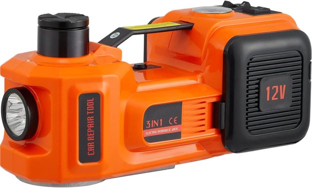 VEVOR Electric Car Jack,Hydraulic Jack Lift with Electric Impact Wrench, Built-in Inflatable Pump, and LED Light for SUV MPV Sedan Truck Change Tires