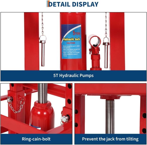 2 Pack Hydraulic Car and Truck Service Ramps,Low Profile Car Lift Service Ramps for Oil Changes,11000 Lbs (5 Tons), Adjustable Lift Height 9.8" to 16.21", Home Garage,Vehicle Auto Garage