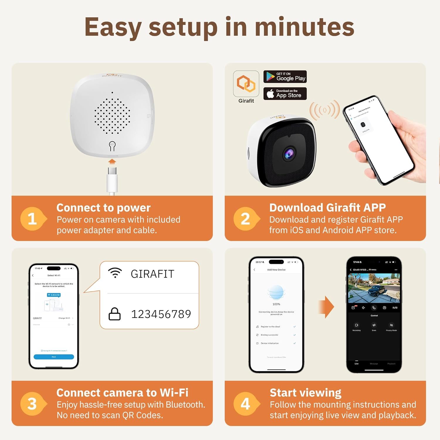 3MP 2K Window Camera,2.4GHz & 5GHz WiFi Indoor Cameras