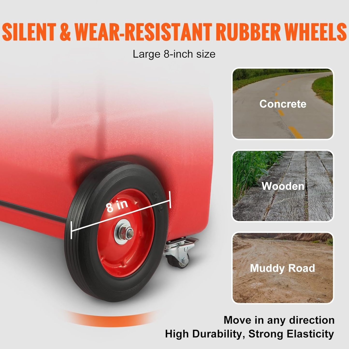 VEVOR Fuel Caddy, 32 Gallon, Portable Fuel Tank with 12V DC 15 GPM Electric Fuel Transfer Pump, 13 ft Delivery Hose & Aluminum Alloy Manual Nozzle, Gas Caddy for Motorboats, ATVs, Diesel & Gasoline