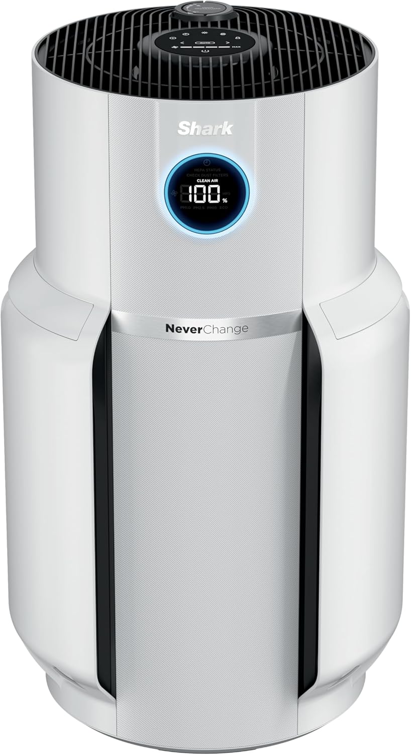 Shark Air Purifier for Home, NeverChange Max, for Large Room, Kitchen, Home Office, HEPA-Exceeding Filter, Captures Pollutants, Pet Dander, Dust, Odor, Smoke, and More, HP301