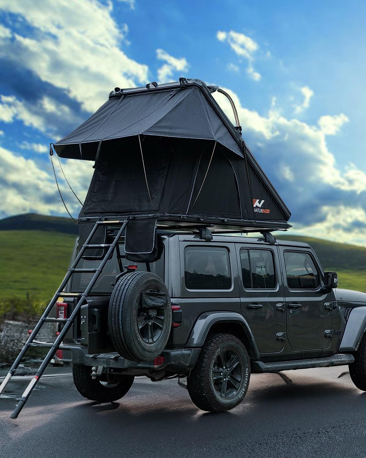 BAMACAR Naturnest Rooftop Tent Hard Shell, Nature Nest Roof Top Tent Hardshell Rooftop Tents for Jeep SUV Truck Van Car Camping Roof Rack Overland Hard Shell Car Top Tents