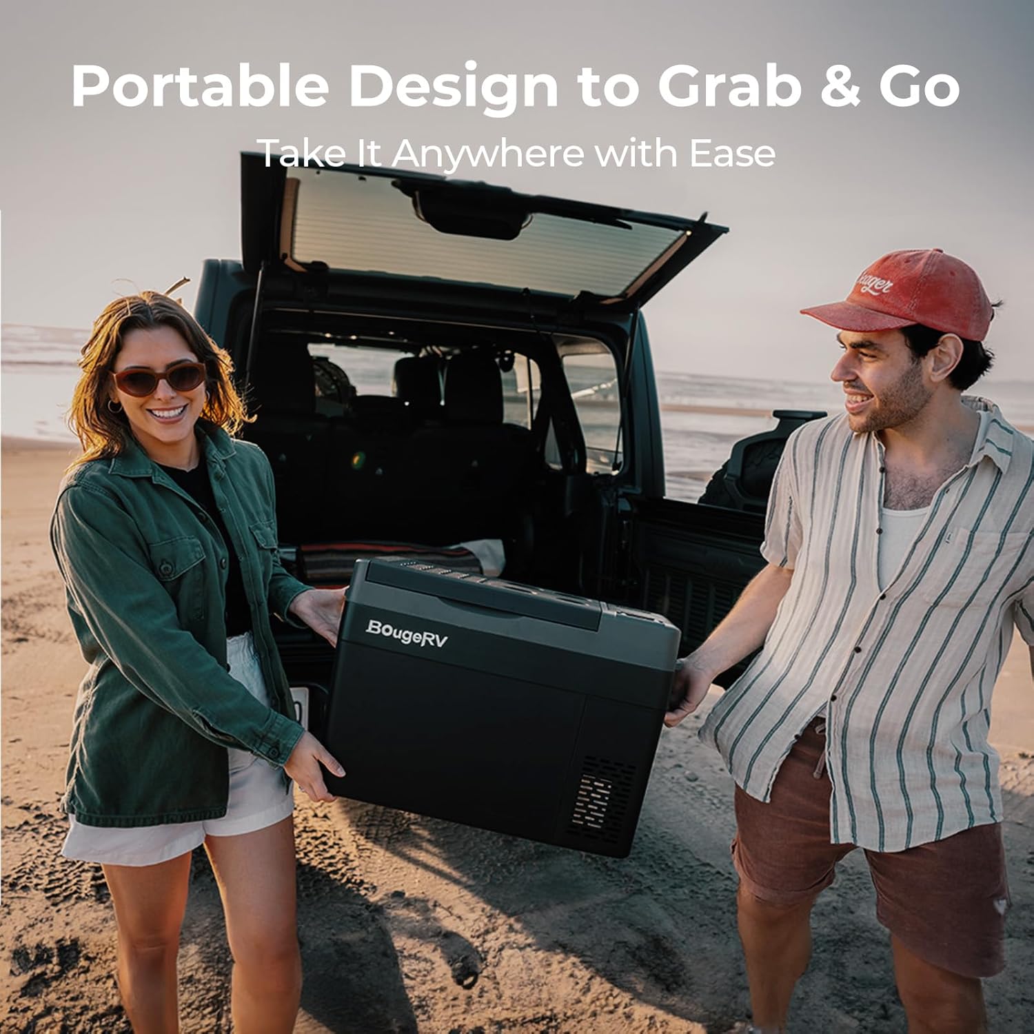 BougeRV 12V 30 Quart Refrigerator, CRPRO VIP, Compressor Electric Cooler with 12V/24 DC, 110-240 AC for Outdoor Camping Overlanding Truck RV SUV Van