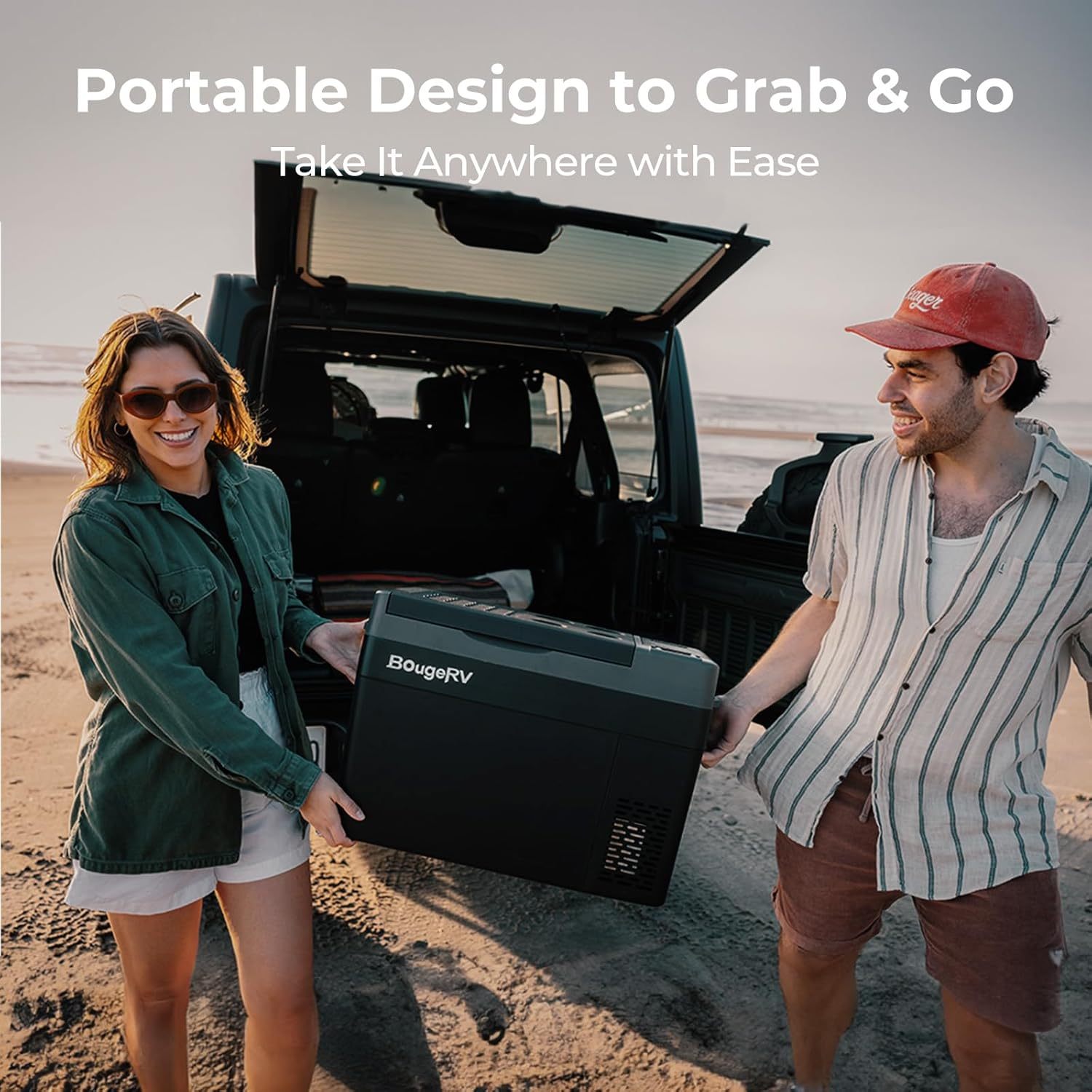 BougeRV 12V 30 Quart Refrigerator, CRPRO VIP, Compressor Electric Cooler with 12V/24 DC, 110-240 AC for Outdoor Camping Overlanding Truck RV SUV Van