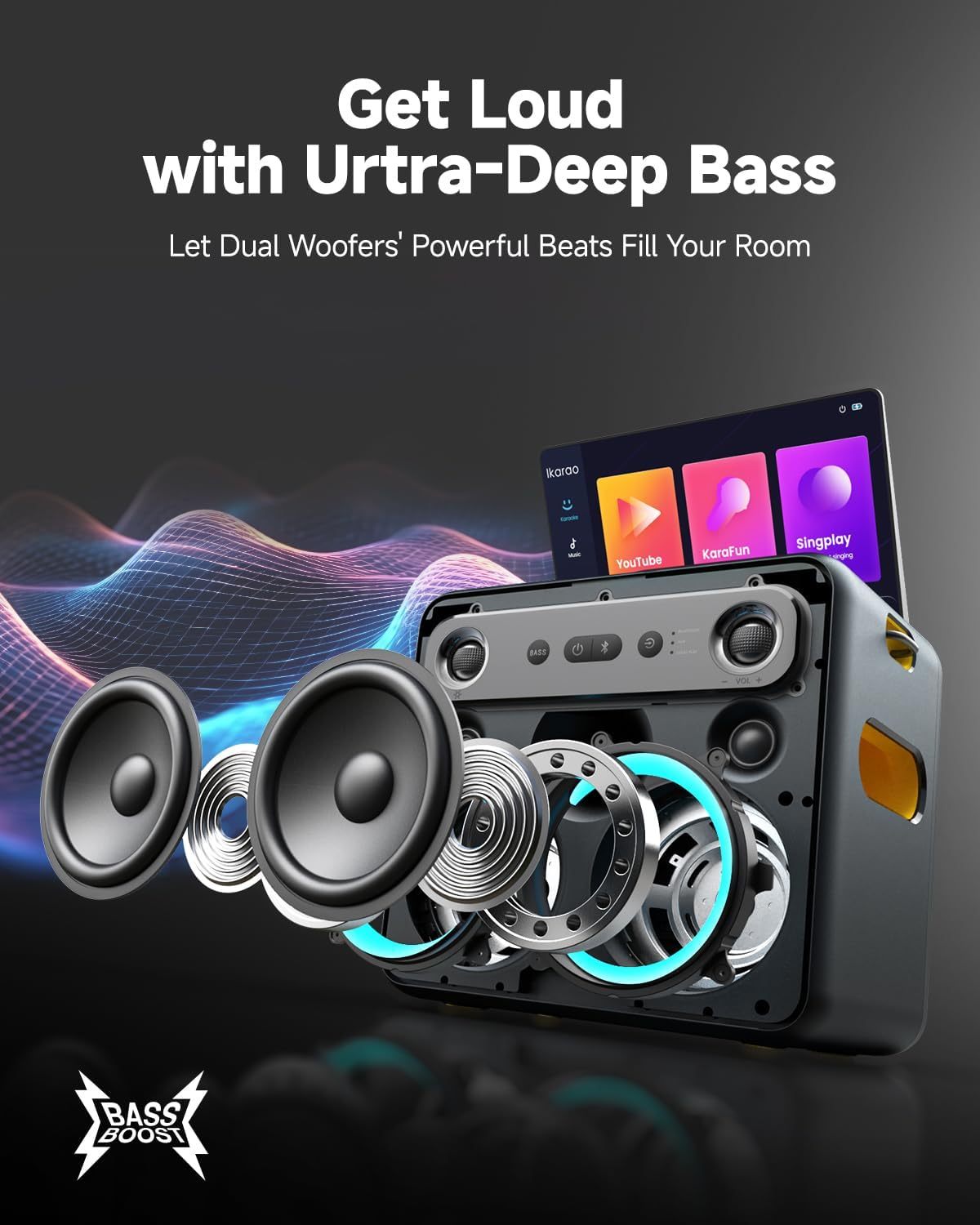 Ikarao Break X2 Portable Wireless Karaoke Machine