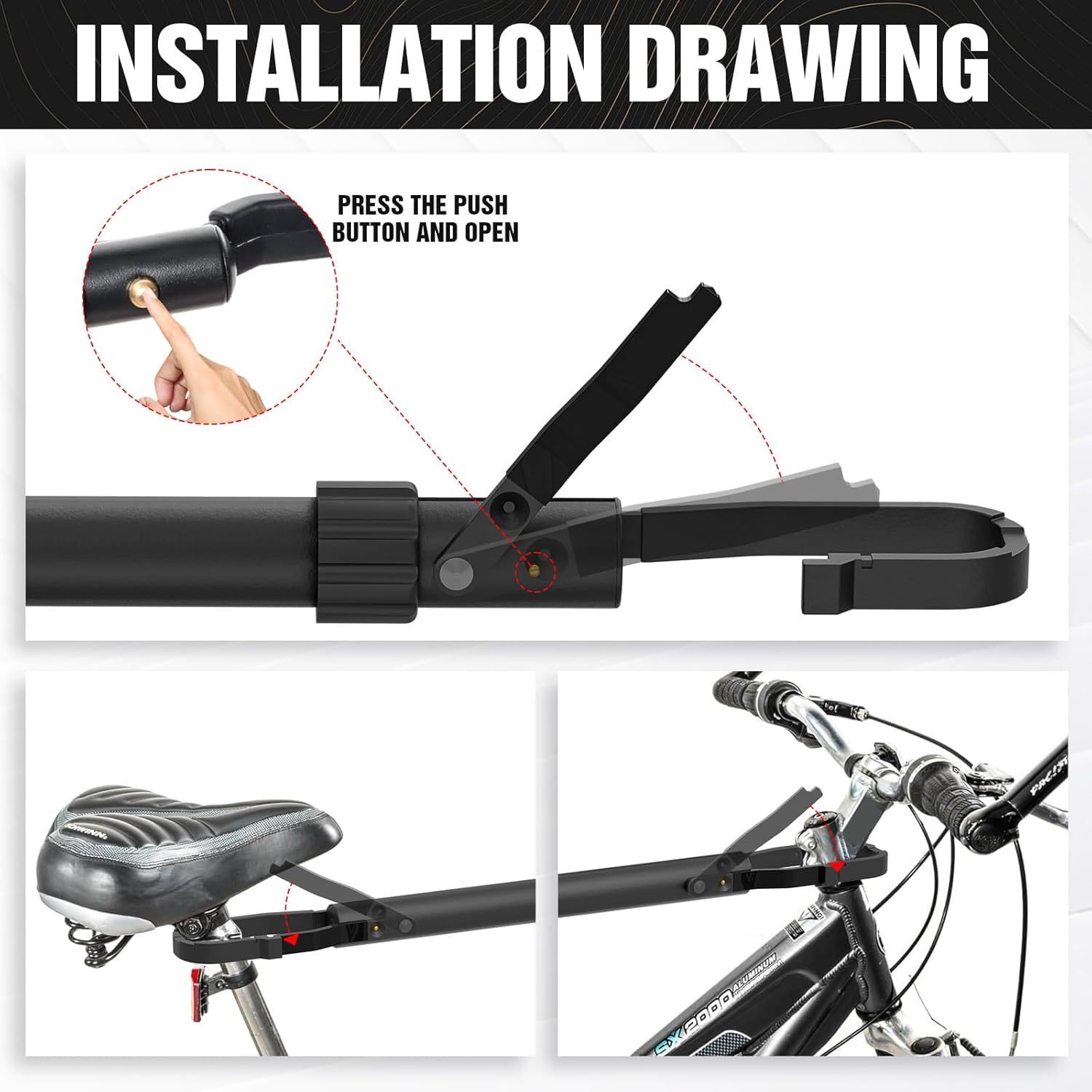 2 EBike Rack with Cross Bar, 200 LBS Capacity Electric Bicycle Racks with Ramp, 5" Fat Tire Carrier, Lockable & Foldable Bike Racks Platform, Fits 2" Standard Hitch for SUVs Cars Trucks Vans