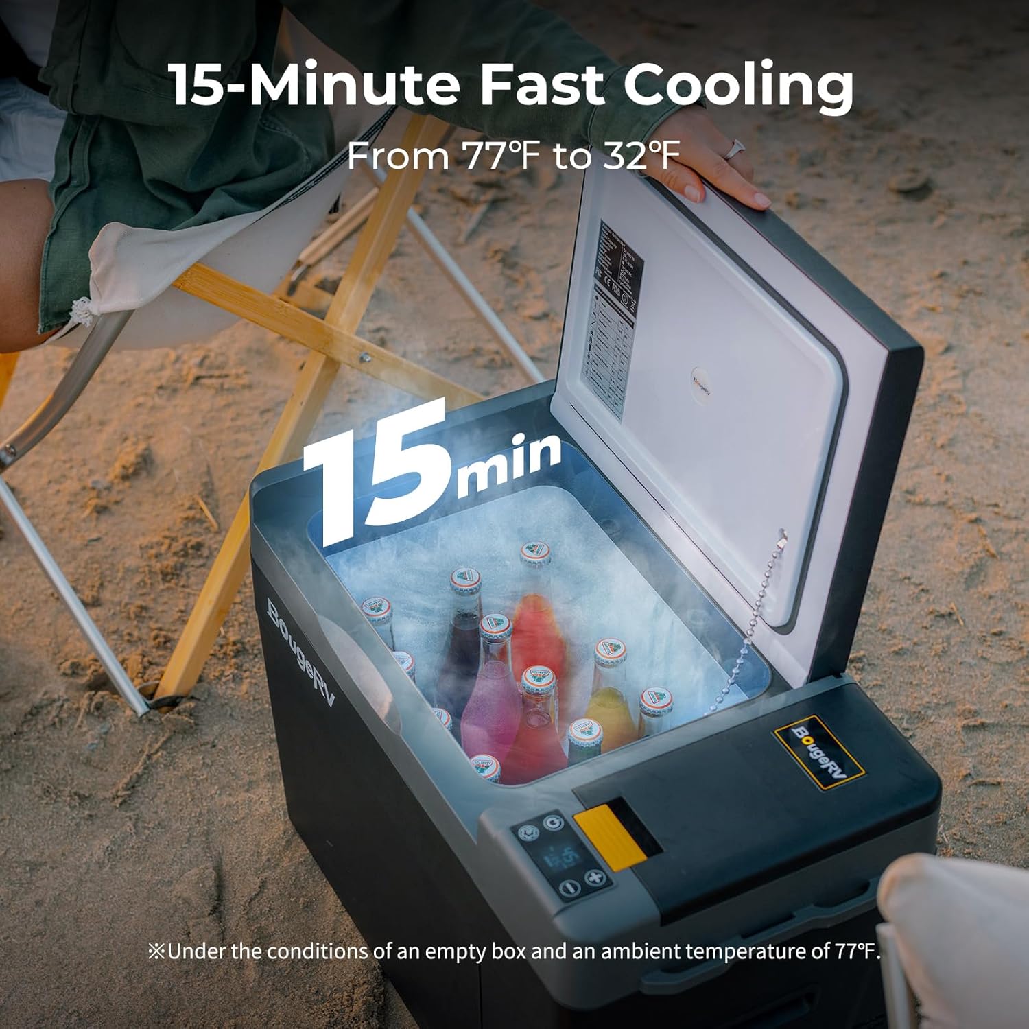 BougeRV 12V 30 Quart Refrigerator, CRPRO VIP, Compressor Electric Cooler with 12V/24 DC, 110-240 AC for Outdoor Camping Overlanding Truck RV SUV Van