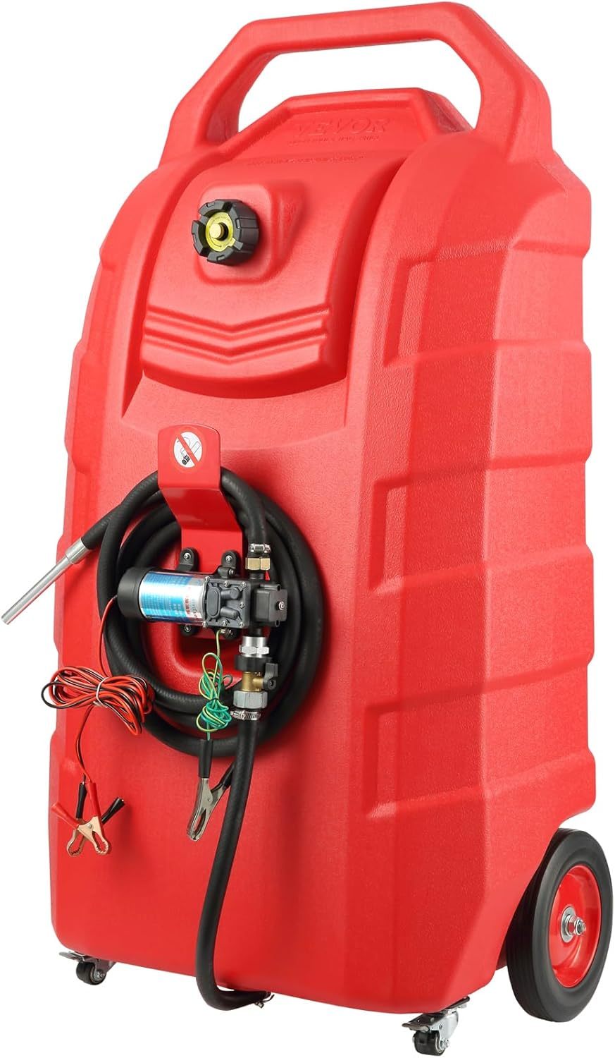 VEVOR Fuel Caddy, 32 Gallon, Portable Fuel Tank with 12V DC 15 GPM Electric Fuel Transfer Pump, 13 ft Delivery Hose & Aluminum Alloy Manual Nozzle, Gas Caddy for Motorboats, ATVs, Diesel & Gasoline