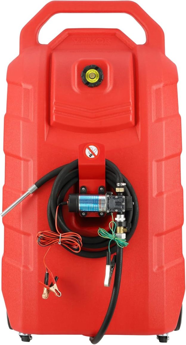 VEVOR Fuel Caddy, 32 Gallon, Portable Fuel Tank with 12V DC 15 GPM Electric Fuel Transfer Pump, 13 ft Delivery Hose & Aluminum Alloy Manual Nozzle, Gas Caddy for Motorboats, ATVs, Diesel & Gasoline