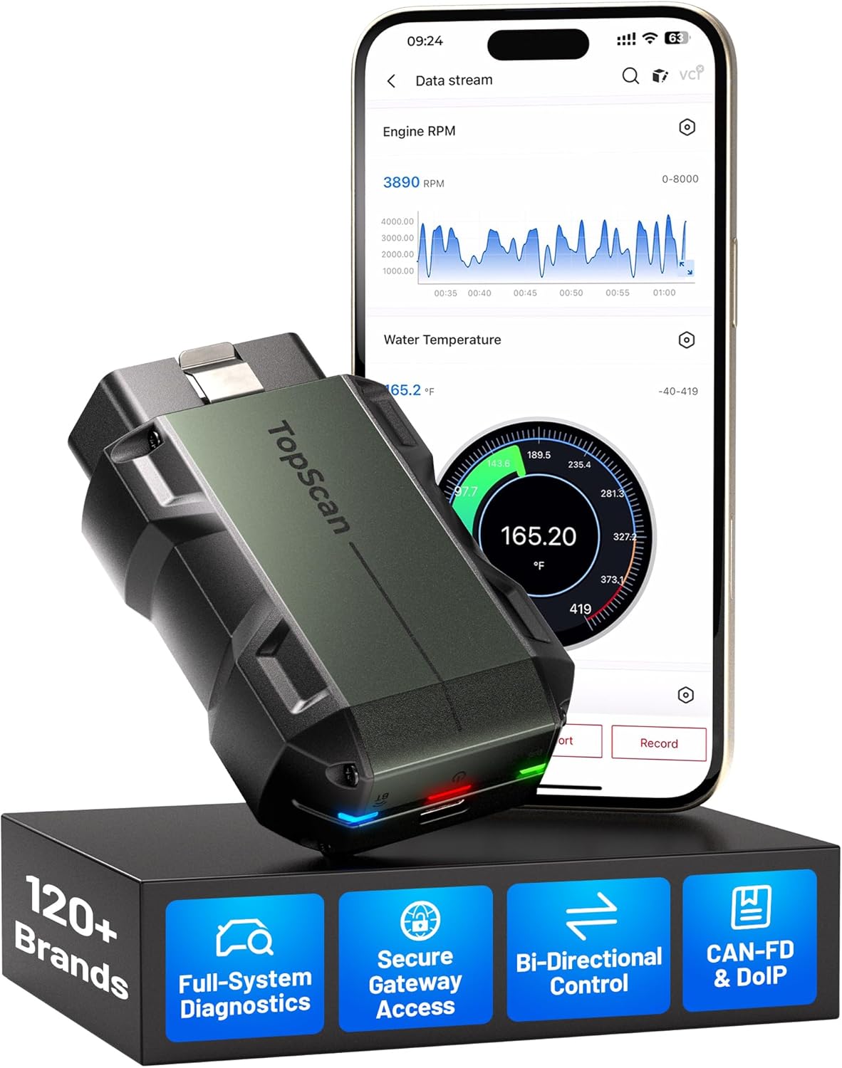 TOPDON Topscan Master OBD2 Scanner Bluetooth, 2026 Wireless Bidirectional Scan Tool, All System Diagnostic Tool for iOS & Android, 30+ Resets, FCA AutoAuth, CAN-FD/DoIP, Upgraded Version of TopScan