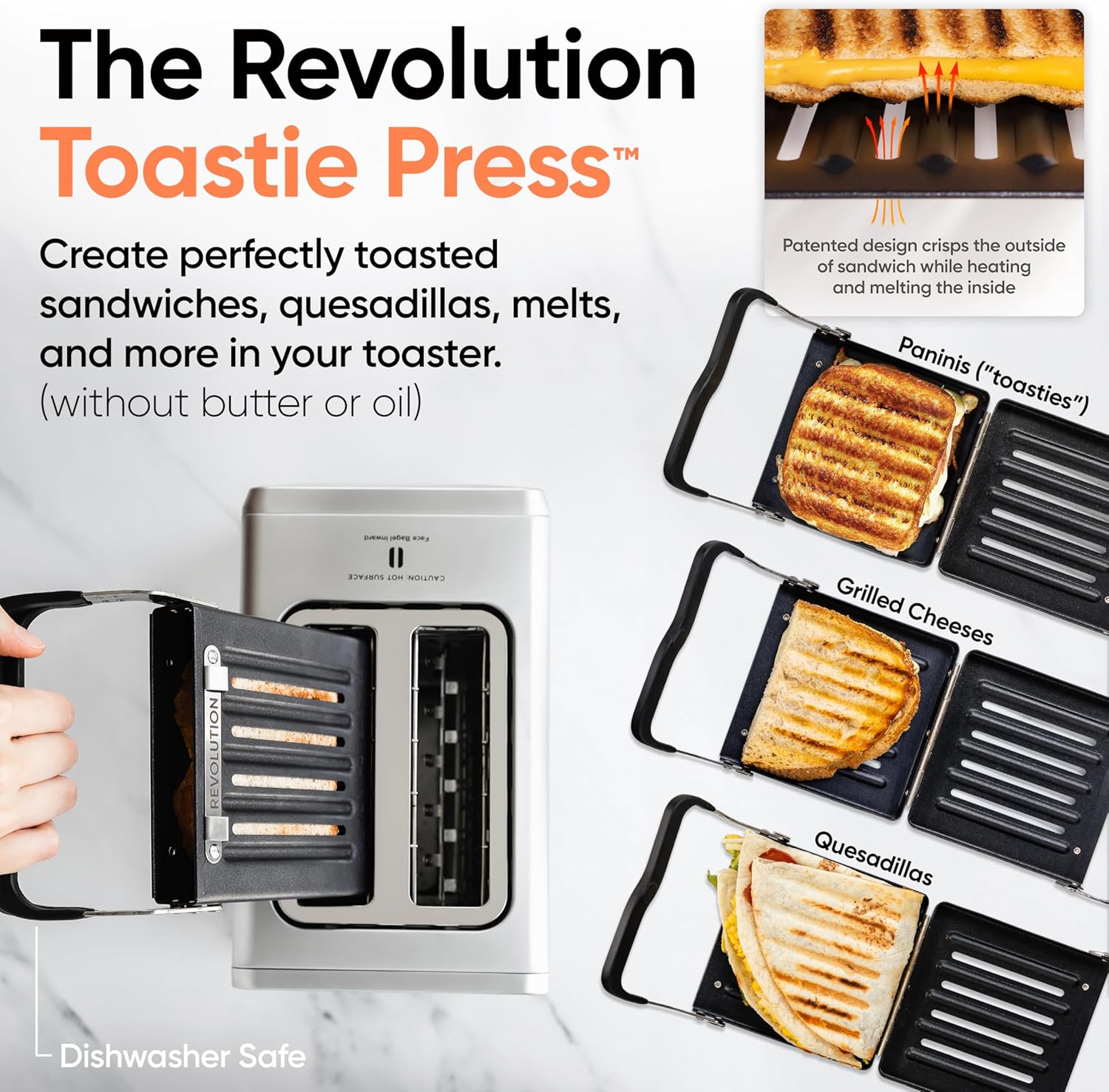 Revolution R180 Connect Plus Smart Toaster with Touchscreen (Bundle with Toastie Press & Warming Rack) Choose from 40+ Bread Types, 7 Browning Levels, & Toastie Press Mode