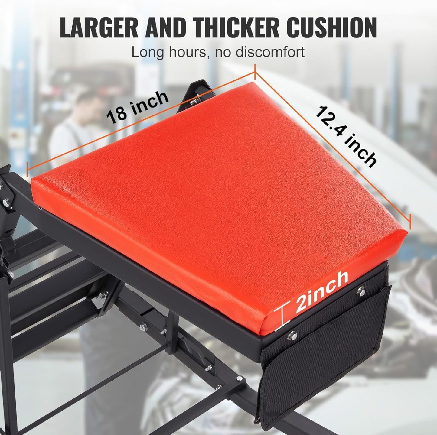 VEVOR Top Automotive Creeper, Engine Creeper 42.5"-64.8", 400 LBS Capacity High Top Creeper, 4 Swivel Caster Wheels, Padded Deck, Creeper for Home Garage, Workshop Repair Maintenance