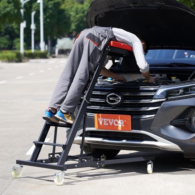 VEVOR Top Automotive Creeper, Engine Creeper 42.5"-64.8", 400 LBS Capacity High Top Creeper, 4 Swivel Caster Wheels, Padded Deck, Creeper for Home Garage, Workshop Repair Maintenance