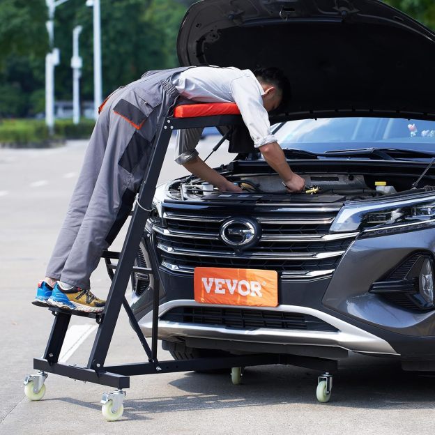 VEVOR Top Automotive Creeper, Engine Creeper 42.5"-64.8", 400 LBS Capacity High Top Creeper, 4 Swivel Caster Wheels, Padded Deck, Creeper for Home Garage, Workshop Repair Maintenance