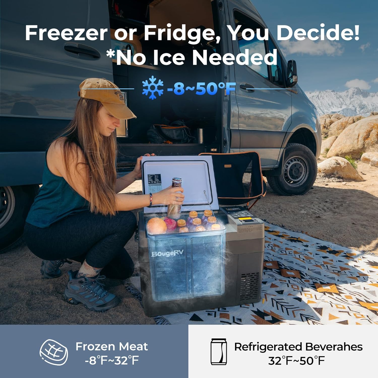 BougeRV 12V 30 Quart Refrigerator, CRPRO VIP, Compressor Electric Cooler with 12V/24 DC, 110-240 AC for Outdoor Camping Overlanding Truck RV SUV Van