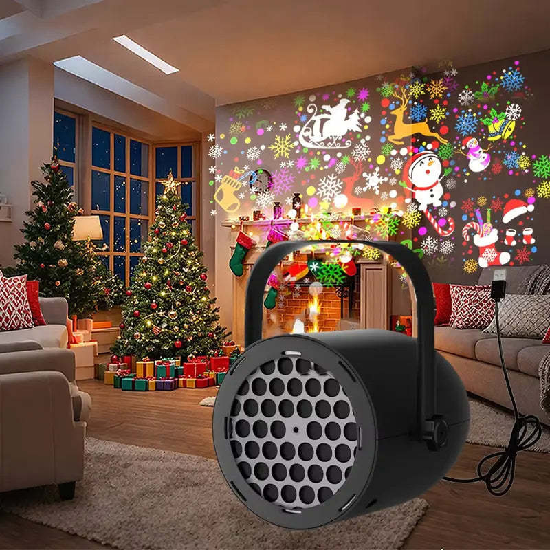 Christmas LED Projector Light — 16 Dynamic Patterns, USB Powered