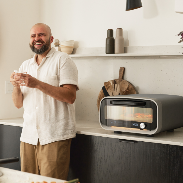 volt 2 electric pizza oven - charcoal grey lifestyle image